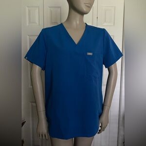 FIGS Scrub Top Size M Technical Collection Shirt Blue Pocket